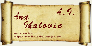 Ana Ikalović vizit kartica